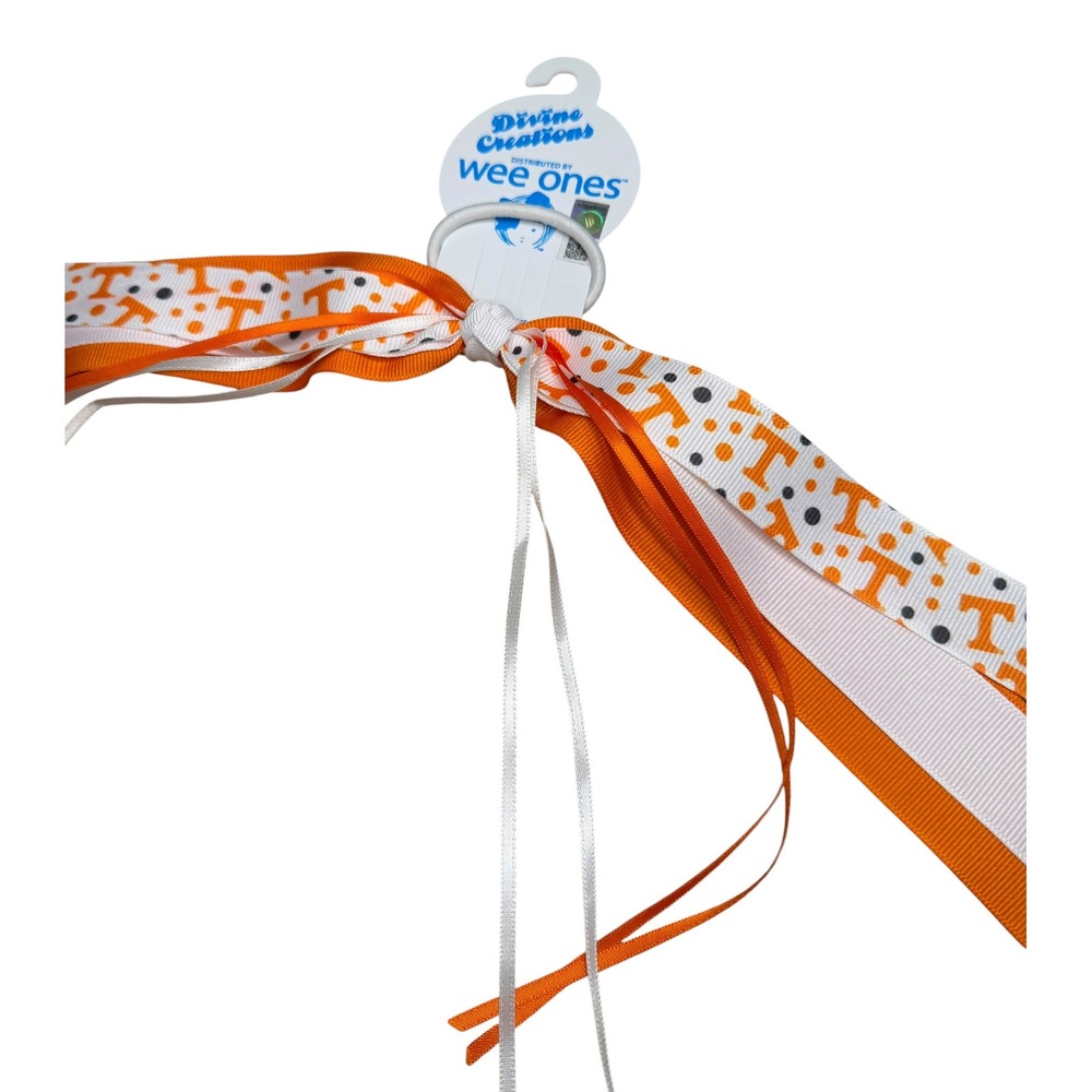 Wee Ones Orange Tennessee Streamer Bow Kids Cheer Logo Grosgrain NWT OS